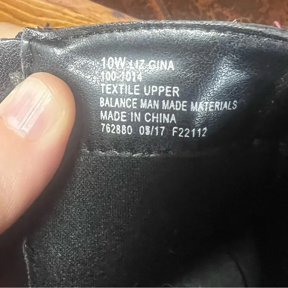 Floral Ankle Boots - Navy, Black and Pink, Liz Claiborne Size 10W - Picture 12 of 16